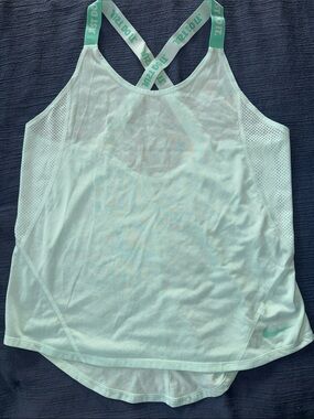 Nike Light Mint Crossback Athletic Tank with Logo Straps